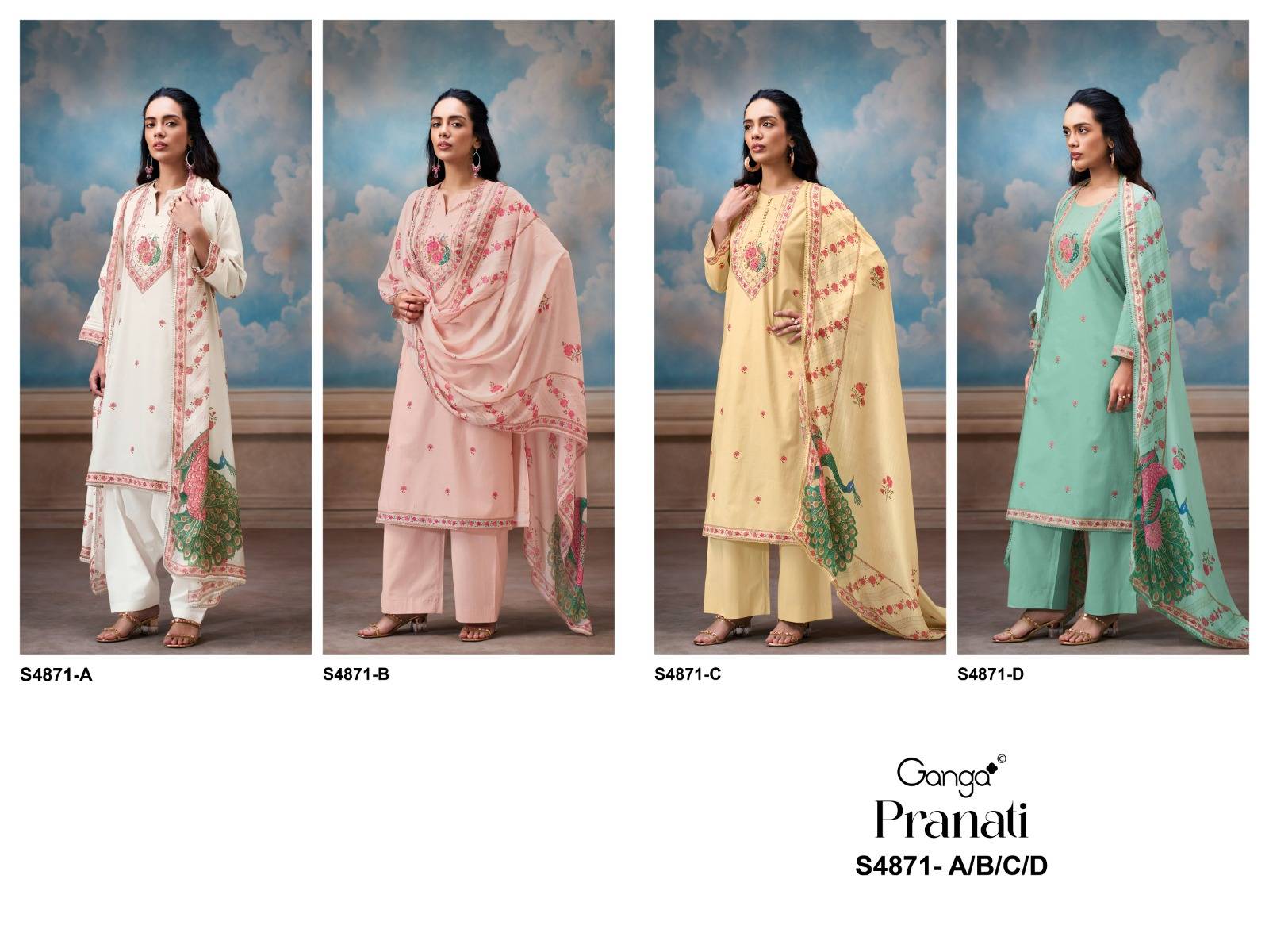 PRANATI 4871 By Ganga Fashion Stylish Beautiful Colourful COTTON Dresses At Wholesale Price